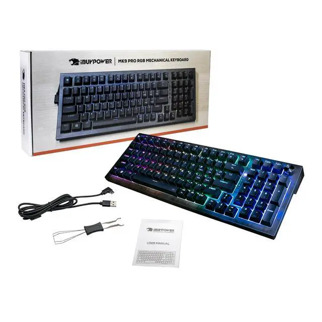 Alt view image 7 of 7 - iBUYPOWER MK9 Pro RGB Mechanical Gaming Keyboard / Hotswap Linear Switches + HYTE Mobile Suit Gundam Wing Keycap Bundle