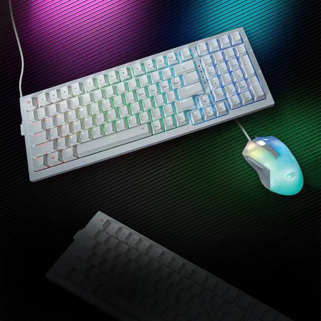 Alt view image 4 of 7 - iBUYPOWER MK9 RGB Mechanical Gaming Keyboard / Chimera Mouse + HYTE Mobile Suit Gundam Wing Keycap Bundle - White
