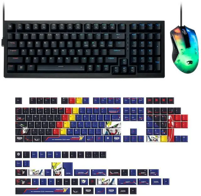 Main image of iBUYPOWER MK9 RGB Mechanical Gaming Keyboard + Chimera KM7 Mouse + HYTE Mobile Suit Gundam Wing Keycap Bundle