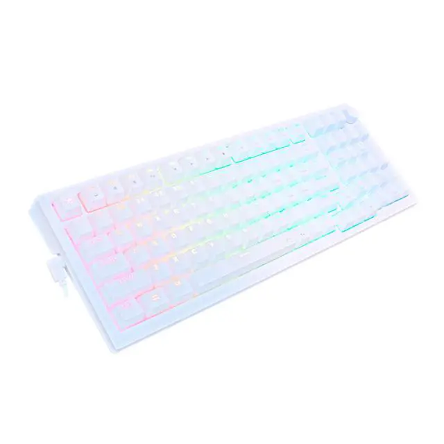 Alt view image 2 of 7 - iBUYPOWER MK9 Pro RGB Mechanical Gaming Keyboard / Linear Switches + HYTE Mobile Suit Gundam Wing Keycap Bundle - White