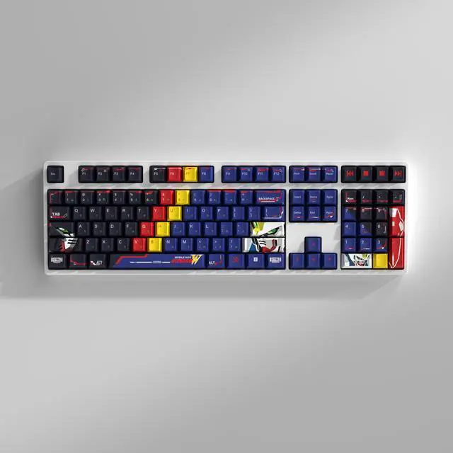 Alt view image 4 of 7 - iBUYPOWER MK9 Pro RGB Mechanical Gaming Keyboard / Linear Switches + HYTE Mobile Suit Gundam Wing Keycap Bundle - White