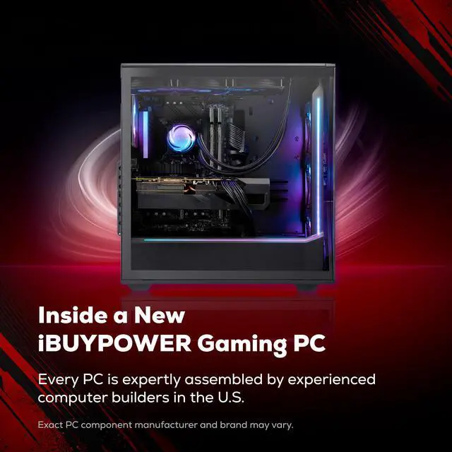 Alt view image 3 of 7 - iBUYPOWER Slate Gaming PC Desktop Computer AMD Ryzen 9 7900X CPU, NVIDIA GeForce RTX 5080 16GB GPU, 32GB DDR5 RAM, 2TB NVMe SSD, Windows 11 Home, Keyboard, Mouse Black