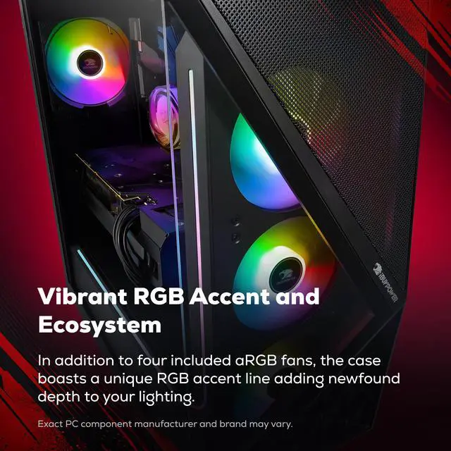 Alt view image 5 of 7 - iBUYPOWER Slate Gaming PC Desktop Computer AMD Ryzen 9 7900X CPU, NVIDIA GeForce RTX 5080 16GB GPU, 32GB DDR5 RAM, 2TB NVMe SSD, Windows 11 Home, Keyboard, Mouse Black