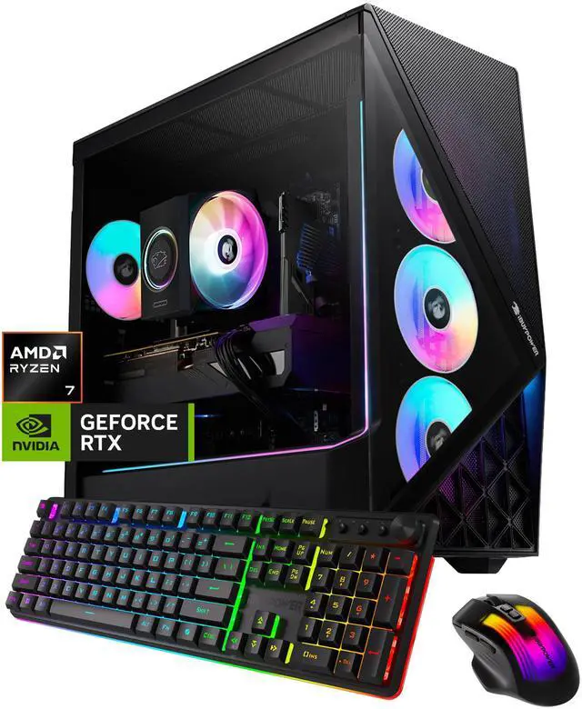 Main image of iBUYPOWER Slate Gaming PC Desktop Computer AMD Ryzen 7 8700F CPU, NVIDIA GeForce RTX 5070 12GB GPU, 16GB DDR5 RAM, 1TB NVMe SSD, Windows 11 Home, Keyboard, Mouse Black