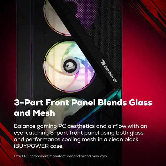 Alt view image 4 of 7 - iBUYPOWER Slate Gaming PC Desktop Computer AMD Ryzen 7 8700F CPU, NVIDIA GeForce RTX 5070 12GB GPU, 16GB DDR5 RAM, 1TB NVMe SSD, Windows 11 Home, Keyboard, Mouse Black