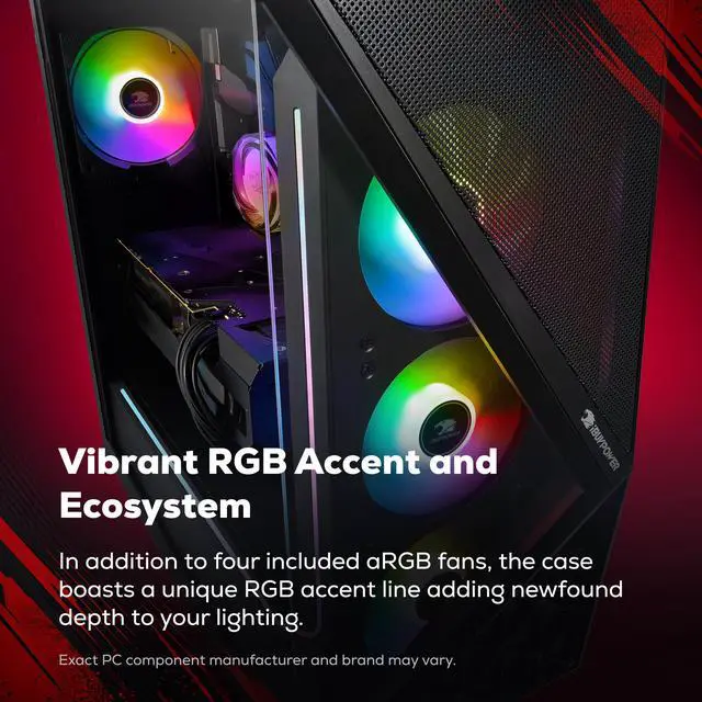 Alt view image 5 of 7 - iBUYPOWER Slate Gaming PC Desktop Computer AMD Ryzen 7 8700F CPU, NVIDIA GeForce RTX 5070 12GB GPU, 16GB DDR5 RAM, 1TB NVMe SSD, Windows 11 Home, Keyboard, Mouse Black