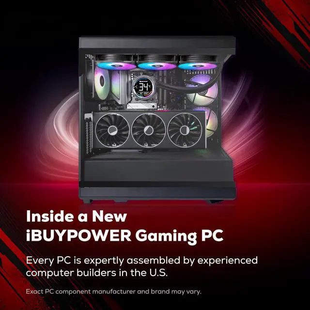 Alt view image 3 of 7 - iBUYPOWER Y40 Gaming PC Desktop Computer AMD Ryzen 7 9800X3D CPU, NVIDIA GeForce RTX 5070Ti 16GB GPU, 32GB DDR5 RAM, 1TB NVMe SSD, Windows 11 Home, Keyboard, Mouse Black
