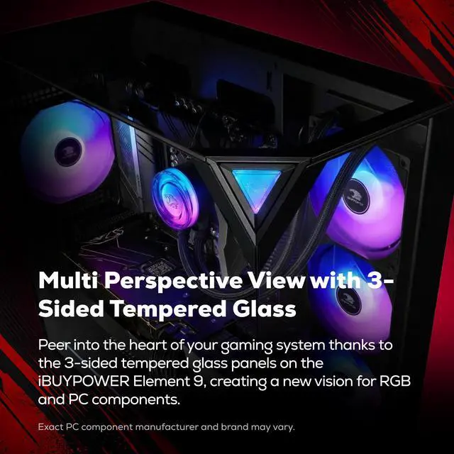 Alt view image 5 of 7 - iBUYPOWER Element Gaming PC Desktop Computer AMD Ryzen 7 7800X3D CPU, NVIDIA GeForce RTX 5060Ti 16GB GPU, 16GB DDR5 RAM, 1TB NVMe SSD, Windows 11 Home, Keyboard, Mouse Black