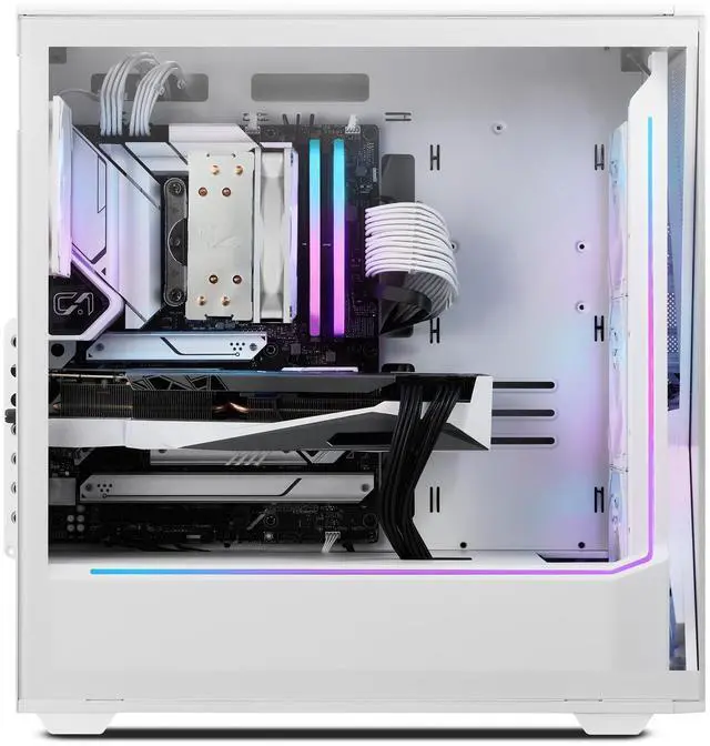 Alt view image 3 of 7 - iBUYPOWER Slate Gaming PC Desktop Computer Intel Core Ultra 7 265F CPU, NVIDIA GeForce RTX 5060Ti 8GB GPU, 32GB DDR5 RAM, 2TB NVMe SSD, Windows 11 Home, Keyboard, Mouse - White