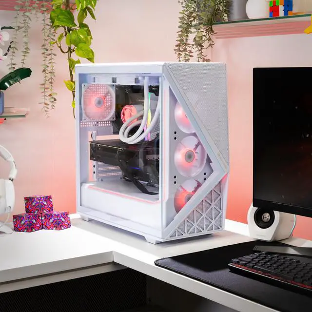 Alt view image 4 of 7 - iBUYPOWER Slate Gaming PC Desktop Computer Intel Core Ultra 7 265F CPU, NVIDIA GeForce RTX 5060Ti 8GB GPU, 32GB DDR5 RAM, 2TB NVMe SSD, Windows 11 Home, Keyboard, Mouse - White