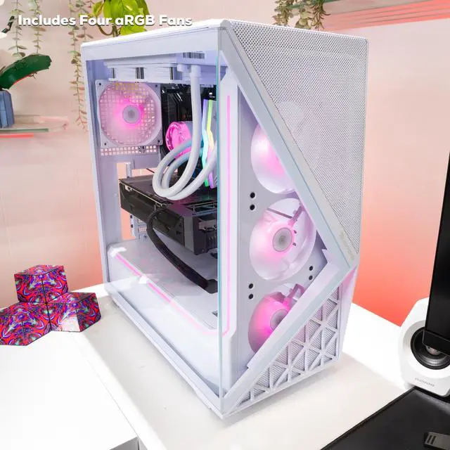 Alt view image 5 of 7 - iBUYPOWER Slate Gaming PC Desktop Computer Intel Core Ultra 7 265F CPU, NVIDIA GeForce RTX 5060Ti 8GB GPU, 32GB DDR5 RAM, 2TB NVMe SSD, Windows 11 Home, Keyboard, Mouse - White