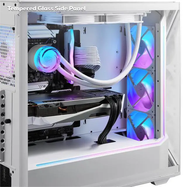 Alt view image 6 of 7 - iBUYPOWER Slate Gaming PC Desktop Computer Intel Core Ultra 7 265F CPU, NVIDIA GeForce RTX 5060Ti 8GB GPU, 32GB DDR5 RAM, 2TB NVMe SSD, Windows 11 Home, Keyboard, Mouse - White