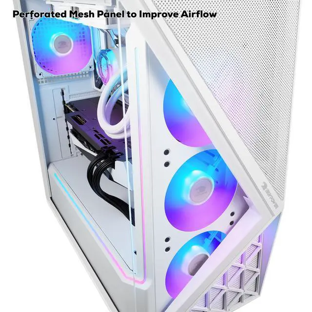 Alt view image 7 of 7 - iBUYPOWER Slate Gaming PC Desktop Computer Intel Core Ultra 7 265F CPU, NVIDIA GeForce RTX 5060Ti 8GB GPU, 32GB DDR5 RAM, 2TB NVMe SSD, Windows 11 Home, Keyboard, Mouse - White
