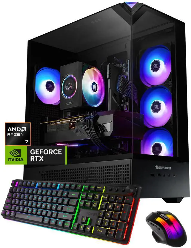 Main image of iBUYPOWER Element Gaming PC Desktop Computer AMD Ryzen 7 8700F CPU, NVIDIA GeForce RTX 3050 6GB GPU, 16GB DDR5 RAM, 1TB NVMe SSD, Windows 11 Home, Keyboard, Mouse Black