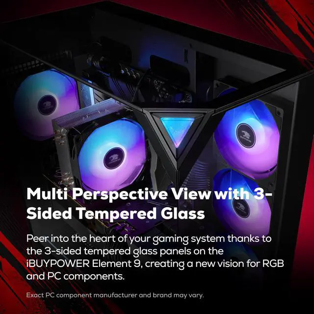 Alt view image 5 of 7 - iBUYPOWER Element Gaming PC Desktop Computer AMD Ryzen 7 8700F CPU, NVIDIA GeForce RTX 3050 6GB GPU, 16GB DDR5 RAM, 1TB NVMe SSD, Windows 11 Home, Keyboard, Mouse Black