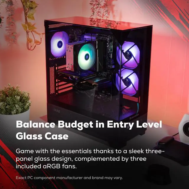 Alt view image 4 of 7 - iBUYPOWER Element SE Gaming PC Desktop Computer AMD Ryzen 5 5500 CPU, NVIDIA GeForce RTX 3050 6GB GPU, 16GB DDR4 RAM, 1TB NVMe SSD, Windows 11 Home, Keyboard, Mouse Black
