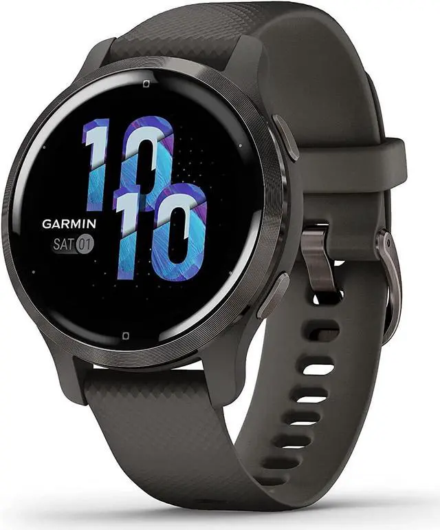 Alt view image 2 of 9 - Garmin Venu 2S, Smaller-Sized GPS Smartwatch with Advanced Health Monitoring and Fitness Features, Slate Bezel with Graphite Case and Silicone Band, (010-02429-00)