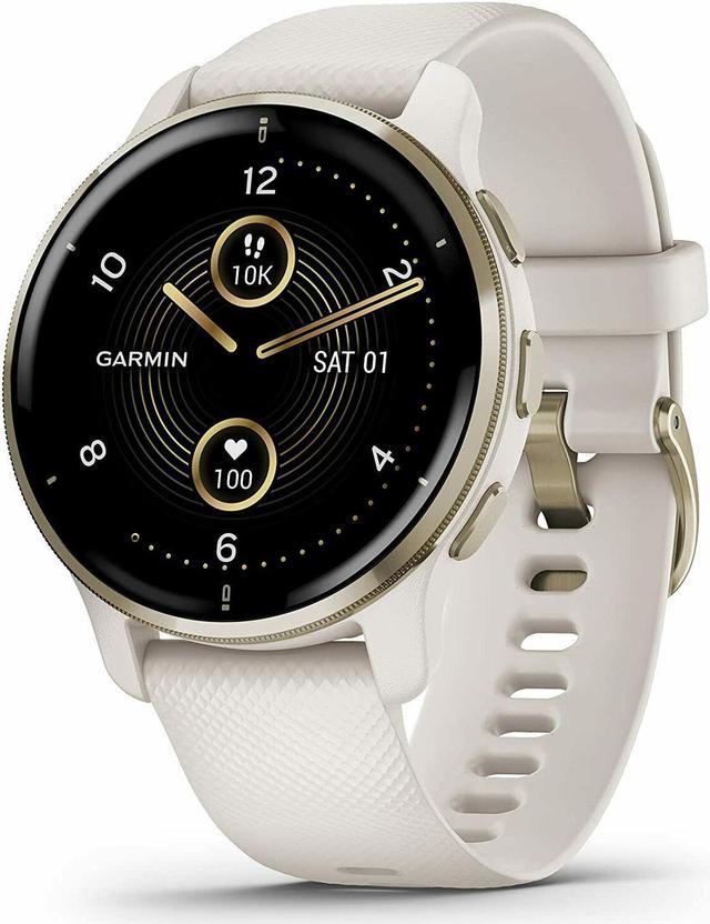 Garmin Venu 2 Plus GPS Smartwatch - Cream Gold Bezel with Ivory 
