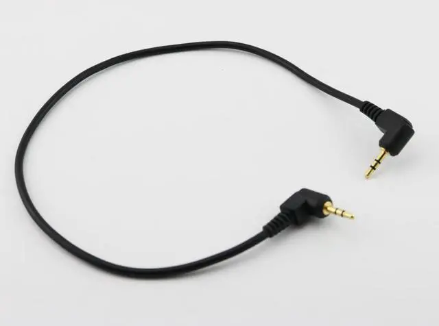 Alt view image 2 of 6 - 10pcs Gold Plated 2.5mm Male 3 Pole Right Angle to 2.5mm Right Angle Male TRS Stereo Adapter Aux Audio Cable 35cm