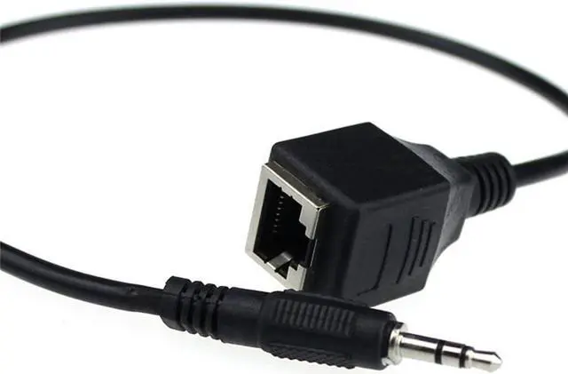 Main image of 3.5mm 1/8" Male Jack TRS Audio To RJ45 Socket Ethernet LAN Network Adapter Cable 30cm Audio Cable to RJ45 Network Cable (1pcs)