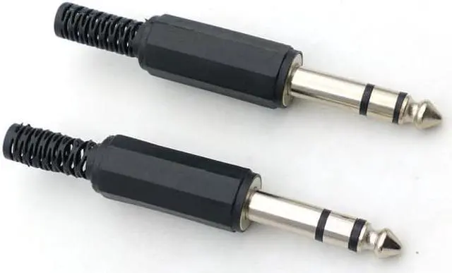 Main image of 100pcs 6.35mm 1/4" Male Stereo Audio TRS Jack Plug Connector soldering