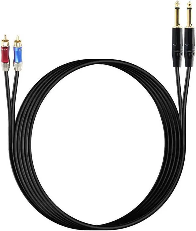 Alt view image 2 of 6 - 5FT 1/4 inch TRS Jack to Dual RCA Cable Gold Plated 6.35mm to 2 RCA Stereo Audio for Multimedia Video Cable PS3#35 (1pcs)