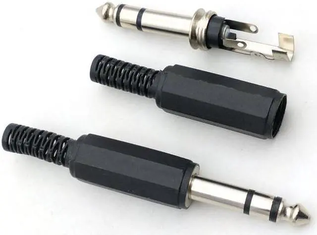 Alt view image 4 of 5 - 100pcs 6.35mm 1/4" Male Stereo Audio TRS Jack Plug Connector soldering