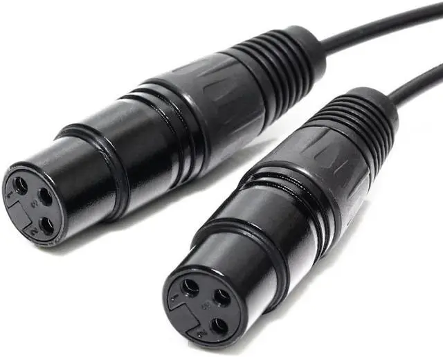Alt view image 4 of 5 - Dual Female XLR to 3.5mm TRS Y Adapter Cable Unbalanced XLR to 1/8 Inch Mini Jack Y Splitter Lead Microphone Cable  4.92ft