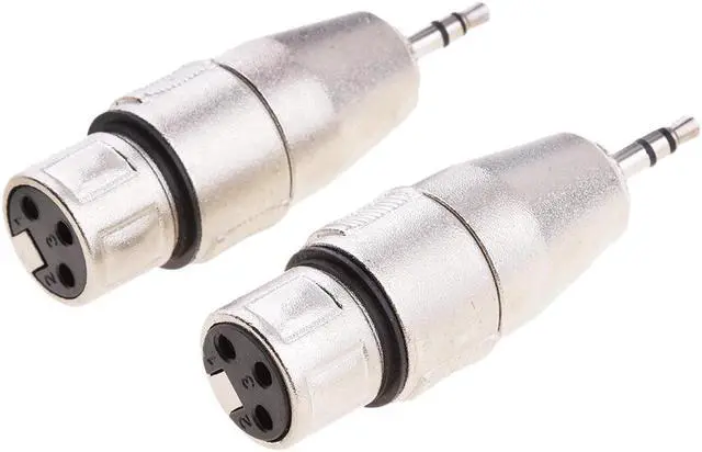 Alt view image 4 of 6 - 2 Pieces 3.5mm 1/8" TRS to 3 Pin XLR Cable Female Connection Adapter