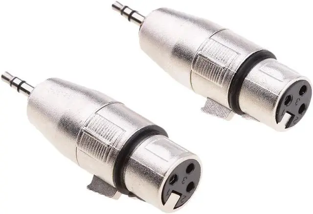 Alt view image 2 of 6 - 2 Pieces 3.5mm 1/8" TRS to 3 Pin XLR Cable Female Connection Adapter