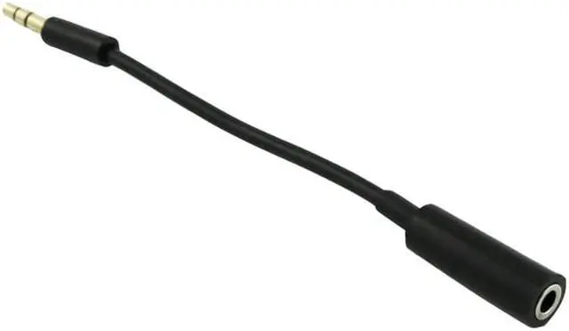 Alt view image 2 of 6 - 3.5mm 1/8" 3pole TRS Stereo Male To 3.5mm 3pole Female Jack M/F Extension Adapter Short Audio Cable 15cm Black (1pcs)