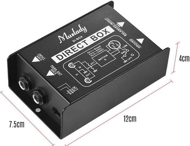 Alt view image 5 of 6 - Muslady Single Channel DI Box Direct Injection Audio Box Signal Converter with XLR TRS Interfaces for Electric Guitar Bass Live (1pcs)