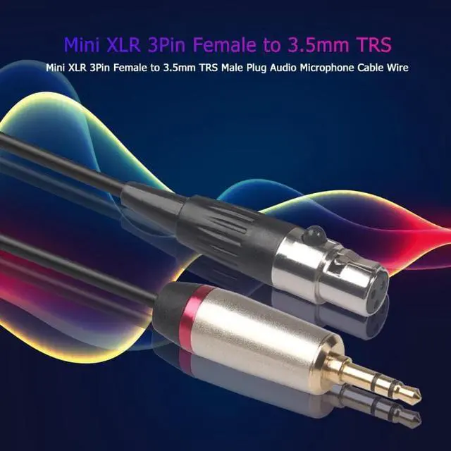 Alt view image 3 of 6 - Mini XLR 3Pin Female to 3.5mm TRS Male Plug Audio Microphone Cable Wire For SLR camera (1pcs)