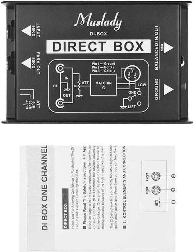 Alt view image 6 of 6 - Muslady Single Channel DI Box Direct Injection Audio Box Signal Converter with XLR TRS Interfaces for Electric Guitar Bass Live (1pcs)