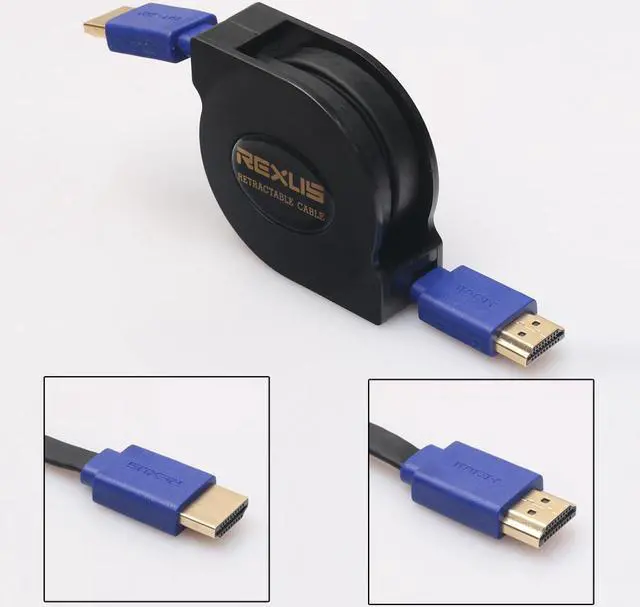 Alt view image 2 of 6 - 1.8M Retractable Flat HDMI Cable 3 in 1 HDMI To Mini/Micro HDMI Adapter Cable for Mobile Phone Computer TV Gameplay