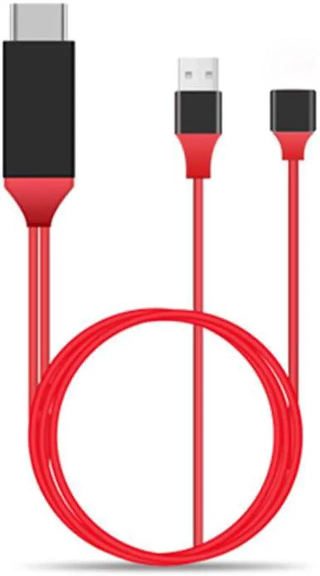 Alt view image 2 of 6 - 1080P Micro USB to HDMI Cable Adapter Converter for Samsung S6/S7/S8 Plus iPhone HDMI Cable