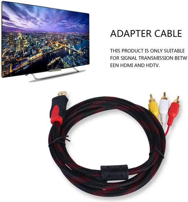Alt view image 4 of 6 - kebidu 1080P HDMI to 3RCA cable 1.5M Video Audio AV Cable Adapter HDMI Male to RCA Male for HD TV LCD Laptop Computer Cable 1.5M