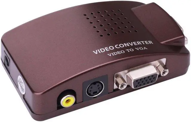 Alt view image 2 of 6 - RCA AV Composite Video S-Video set-top-box PC To VGA input TV / LCD Display Monitor / Video Converter Adapter Switch Box
