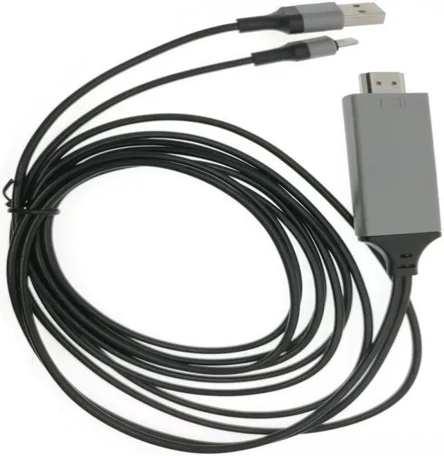 Alt view image 4 of 6 - MHL Cable for iPhone for  to Projector/TV 2M MHL To HDMI Cable 1080P HDTV Cable Adapter For iphone X