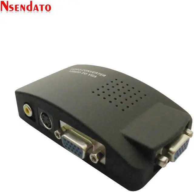 Main image of PC Laptop Composite Video TV RCA Composite S-Video AV BNC In To PC VGA LCD Out Converter Adapter CRT/LCD monitor Switch Box