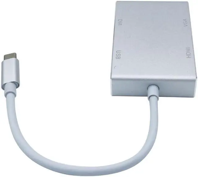 Alt view image 4 of 4 - Larryjoe 4 In 1 USB 3.1 USB-C Converter Cable USB C Type C to HDMI VGA DVI USB 3.0 Adapter for Laptop Apple Macbook Google