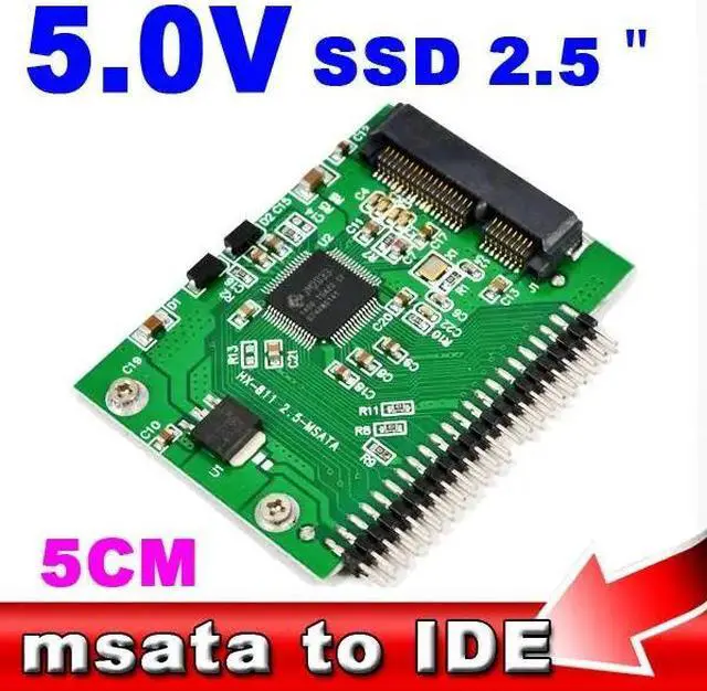 Alt view image 2 of 6 - mini PCI-e msata SSD 1.8 to IDE 2.5 inch 5V 44pin Adapter Card msata PCI Express Sata Converter For Laptop Notebook