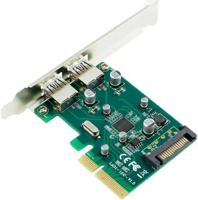 Alt view image 3 of 3 - Amify Superspeed 10Gbps 2 ports USB 3.1 Type-A PCI-e Controller Card PCI Express 4x to USB3.1 Converter Adapter
