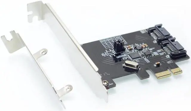 Main image of 2 Port SATA 6Gbps PCI Express Controller Card RAID 0 RAID1 PCI-e to SATA 3.0 SSD Riser Low Profile Bracket ASM1061