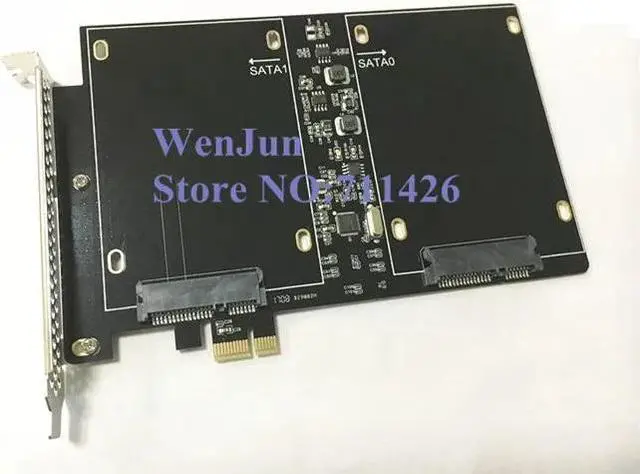 Alt view image 2 of 6 - Dual SATA III port to PCI-E X1 SSD adapter card with Screws for Windows/ MACPRO/OSX 10.5-10.14/MP3.1-5.4/MACPRO 08-12