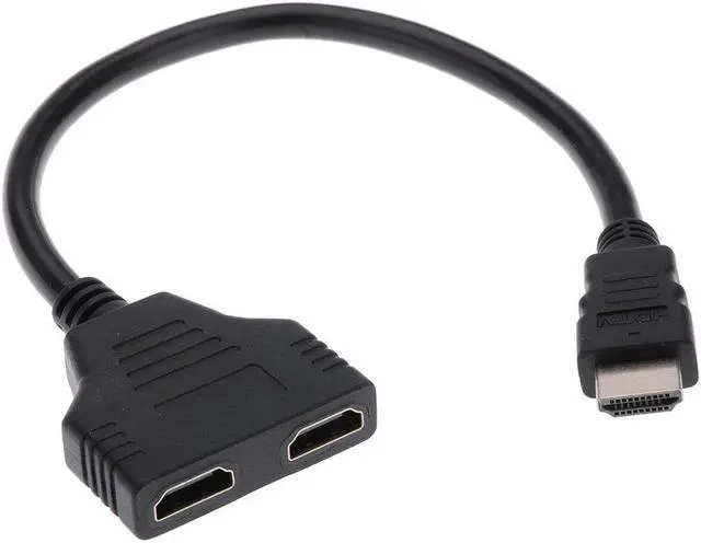 Alt view image 5 of 15 - 1 Male Dual Adapter in HD LED LCD TV Converter Del Divisore HDMI Splitter Cable