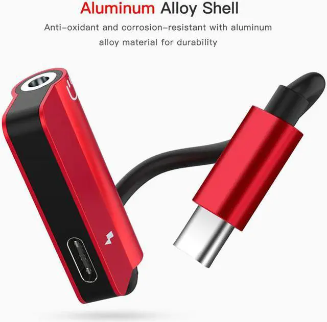 Alt view image 2 of 6 - Headphone Adapter Charge For Oneplus 7 Pro Huawei Xiaomi USB C Jack Dongle Type C 3.5mm Aux Audio Splitter Cable Charging