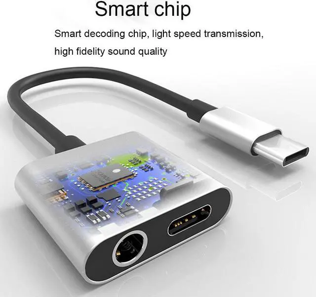 Alt view image 4 of 6 - USB C Type C to 3.5mm Aux Audio Cable Headphone Jack Adapter For HTC Samsung Huawei Xiaomi LG Charging splitter Connector