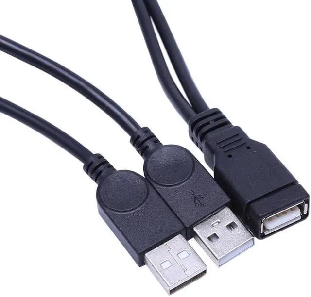 Alt view image 3 of 10 - USB 2.0 Type A 1 Female To 2 Male Double Dual USB Y Splitter Data Sync Charging Extension Cable Charge