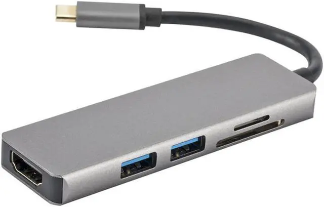 Alt view image 5 of 6 - Thunderbolt 3 hub usb c Dock USB Type C to HDMI USB3.0 cable TF SD Card 5 IN1 Adapter Splitter for Macbook Pro Dell XPS 13